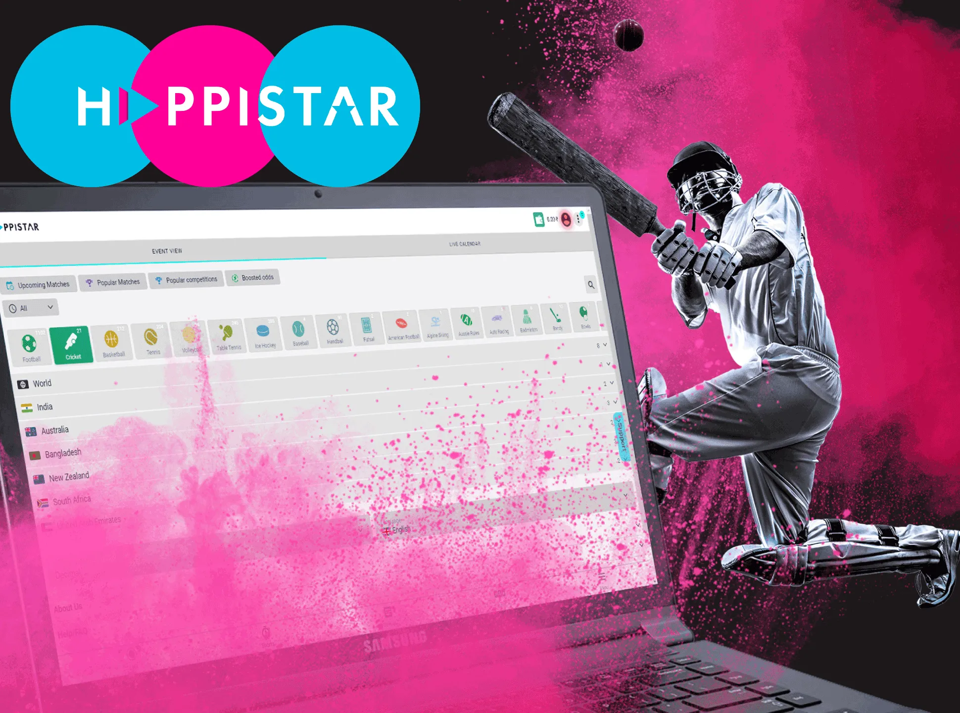 Place bets on cricket at Happistar.