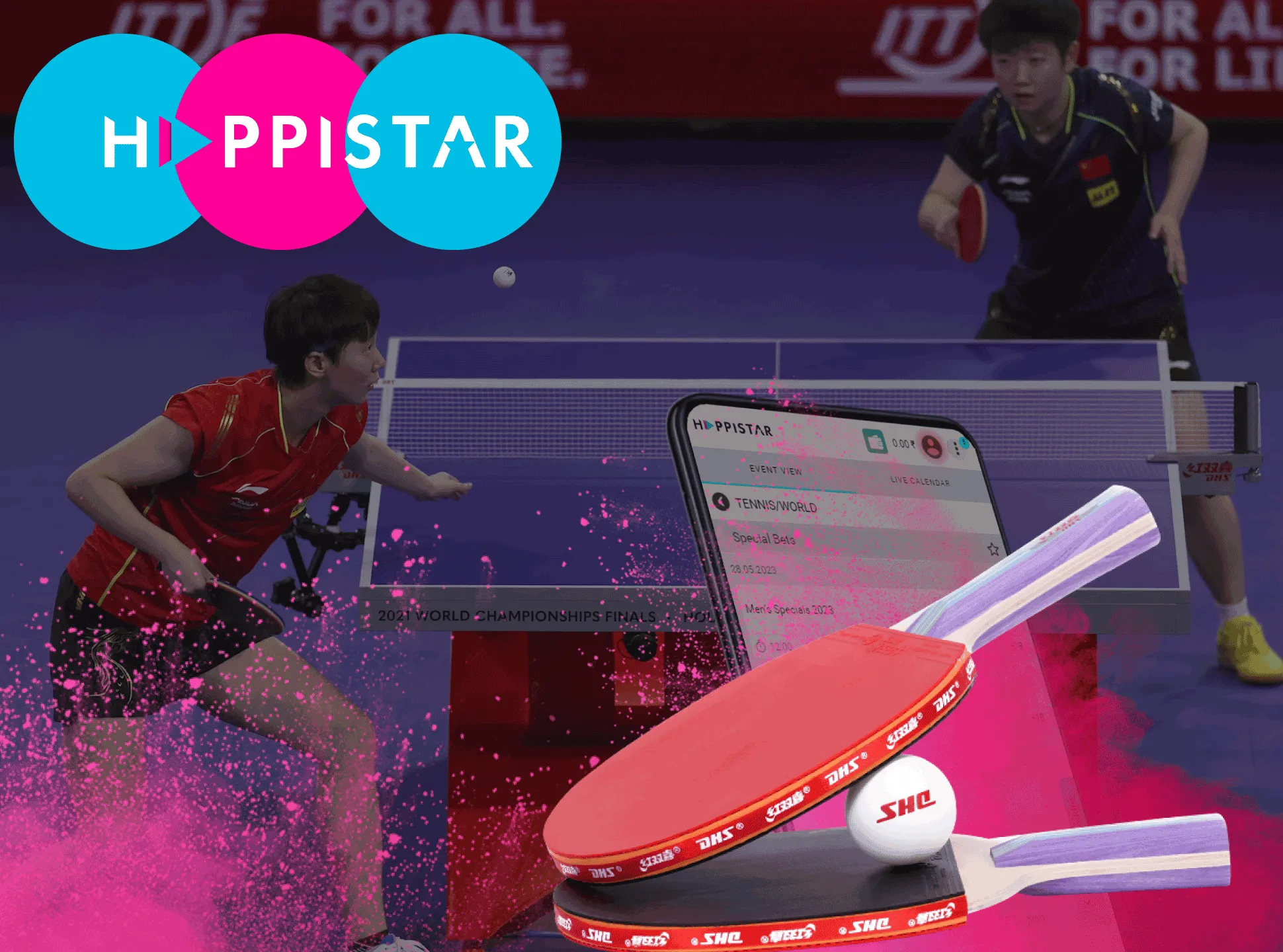 Table tennis is also available for betting in the Happistar sportsbook.