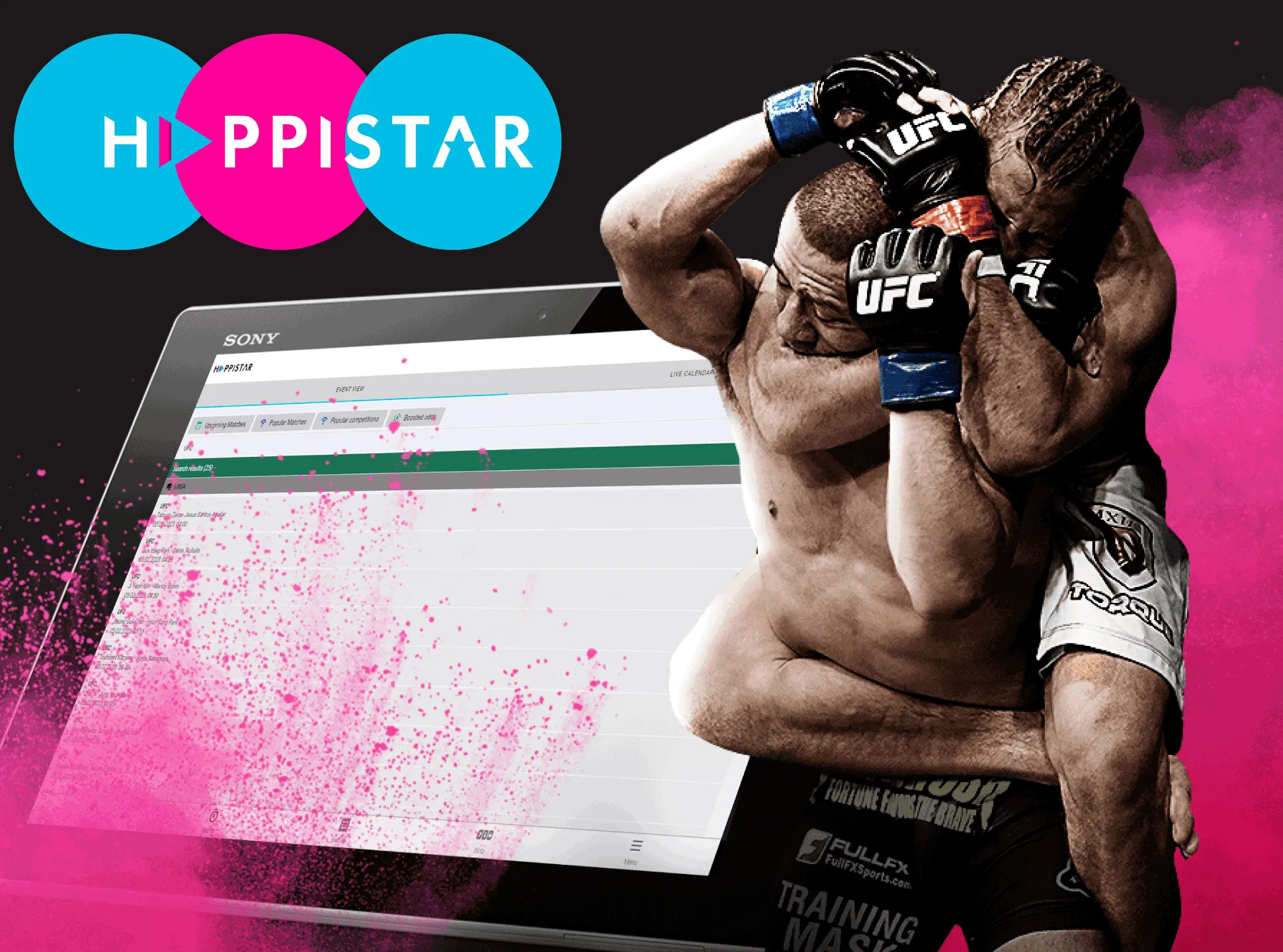 Place bets on UFC and watch the fights right on the site.