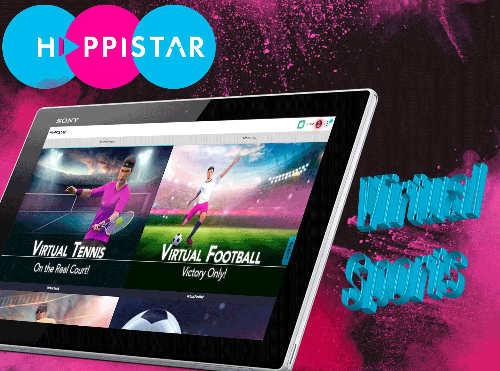 The Happistar app also offers virtual sports betting.