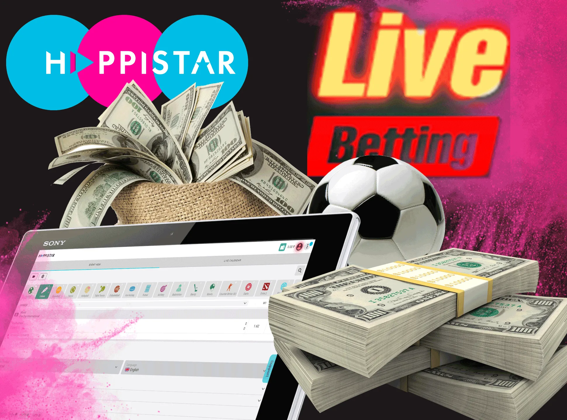 Watch the matches and place bets right on the Happistar website.