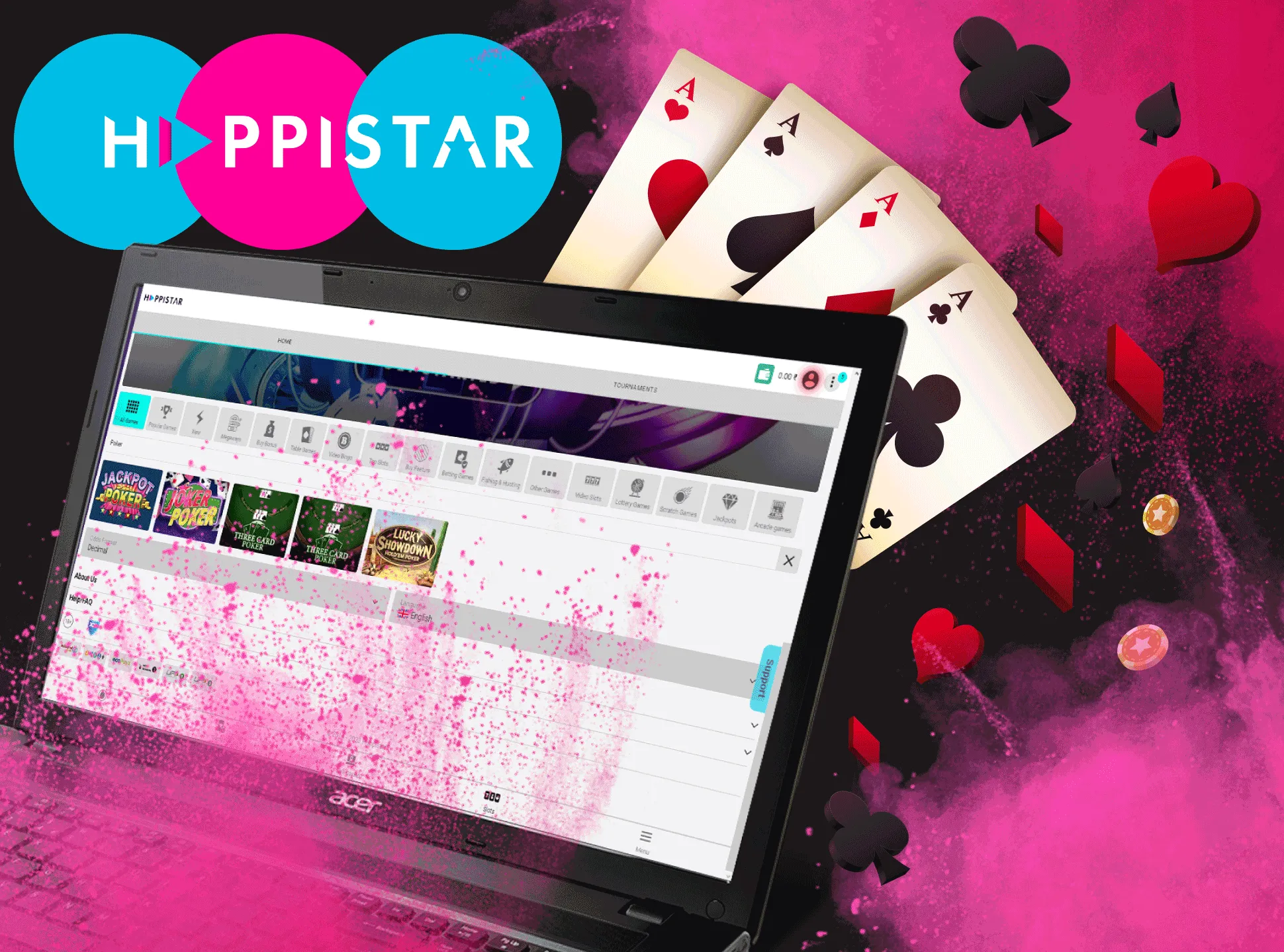 Play poker in the Happistar casino.