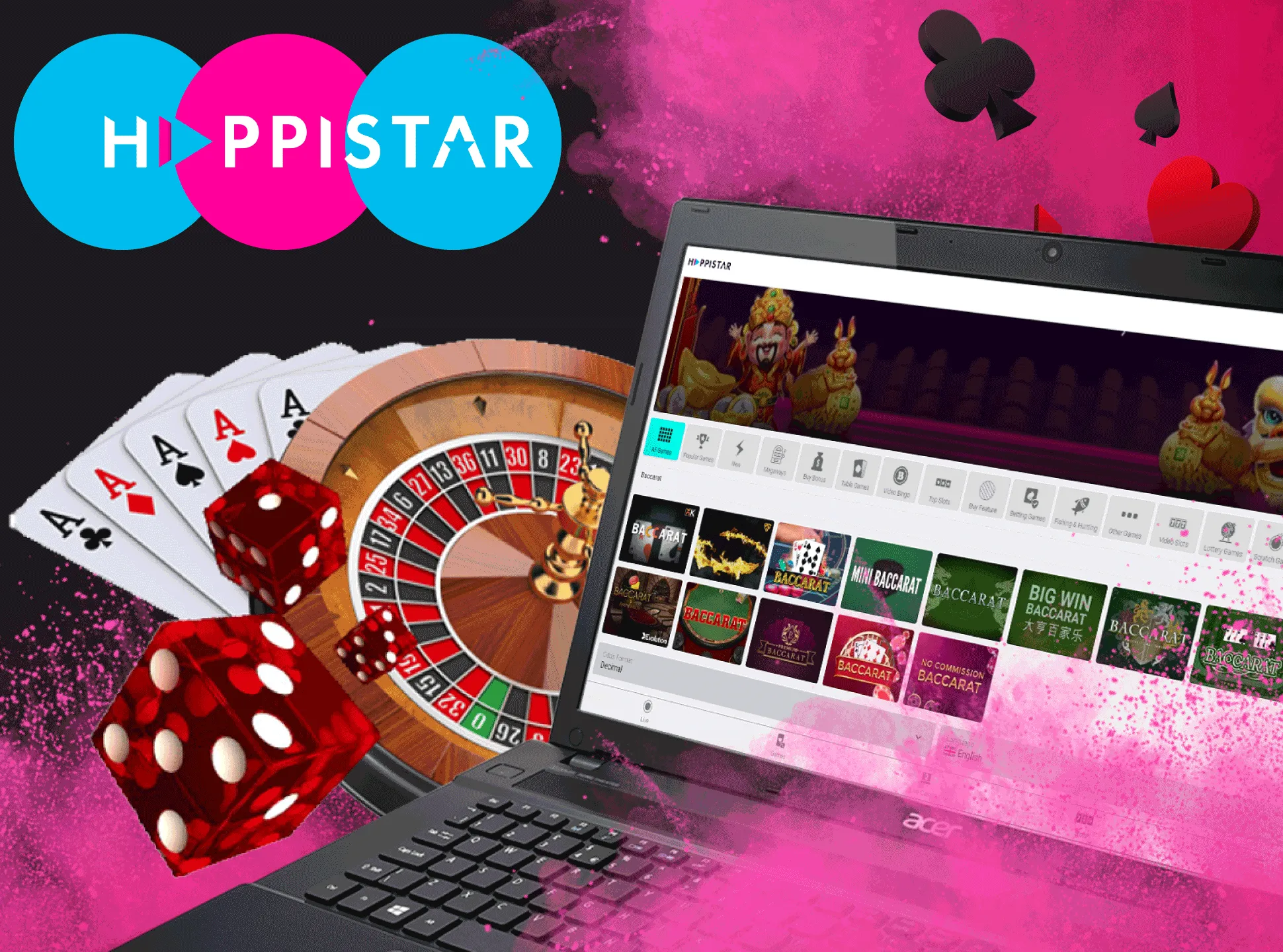 Baccarat is also available in the Happistar casino.