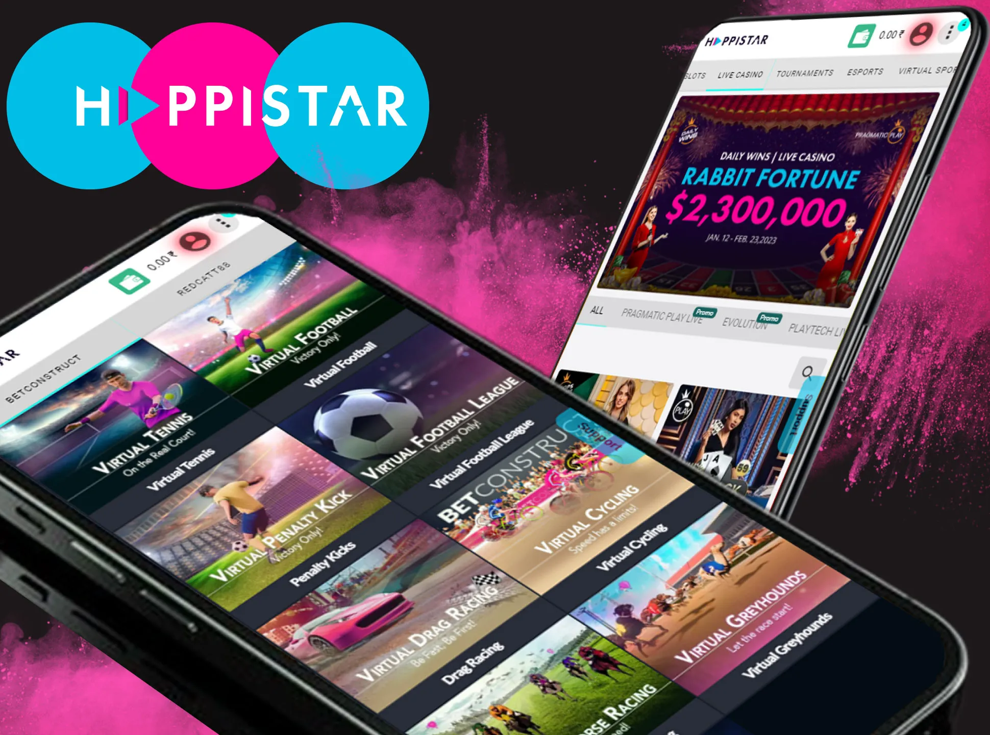 You will find a lot of betting and gaming options on the Happistar website.