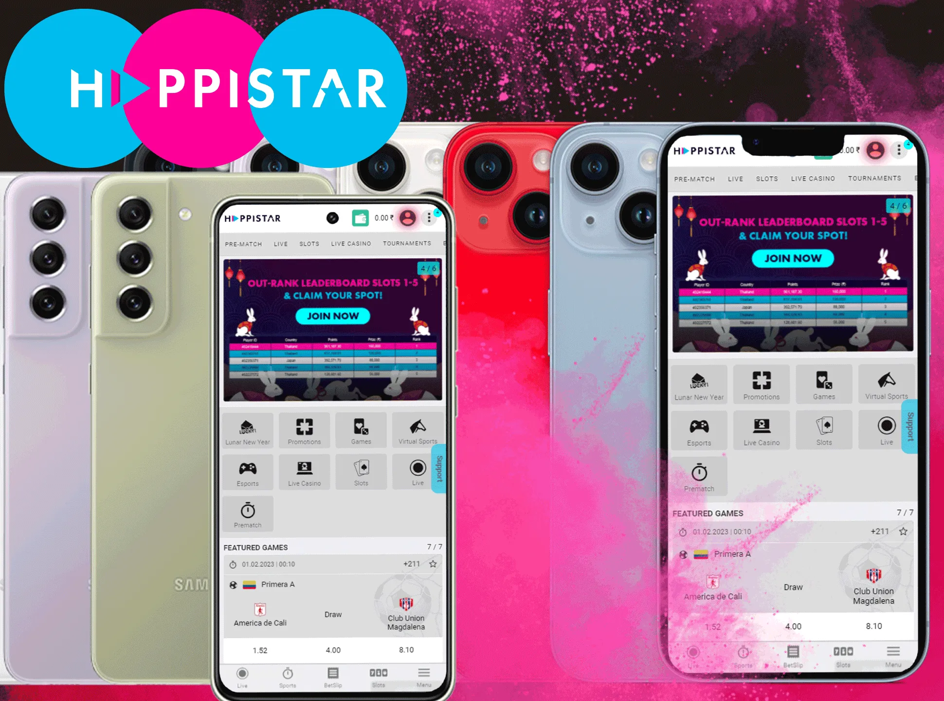 Happistar app is adjusted to the mobile screens.