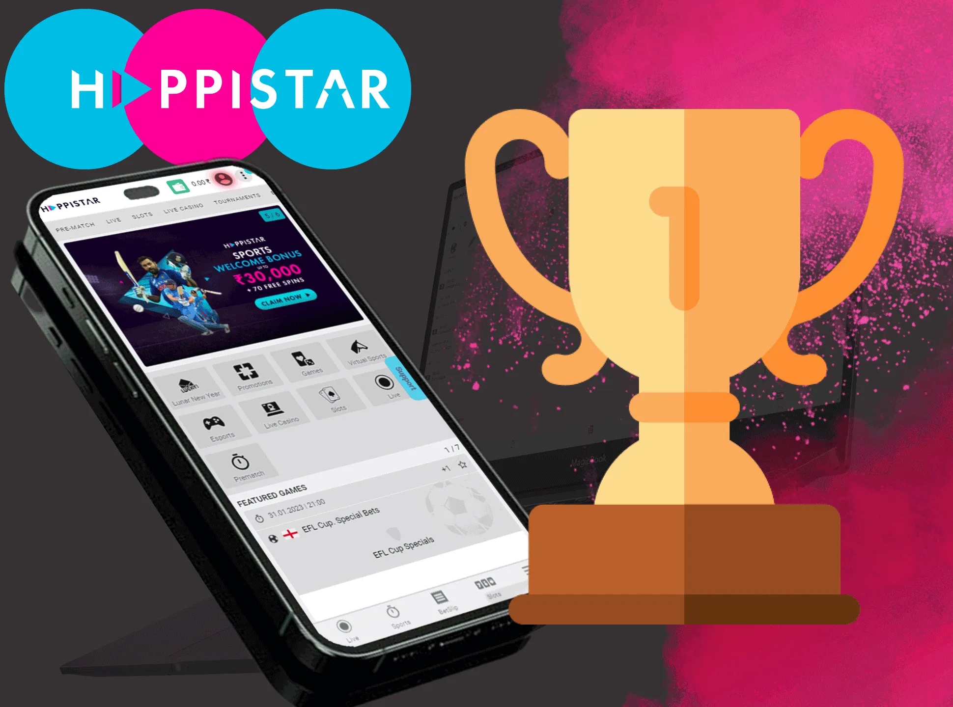 You can participate in various tournaments on the Happistar website.