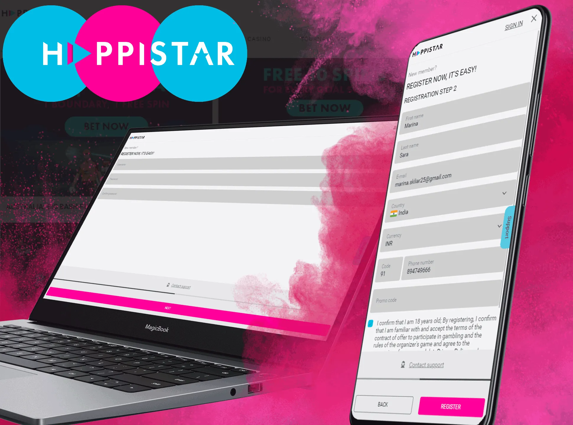 Create the Happistar account.